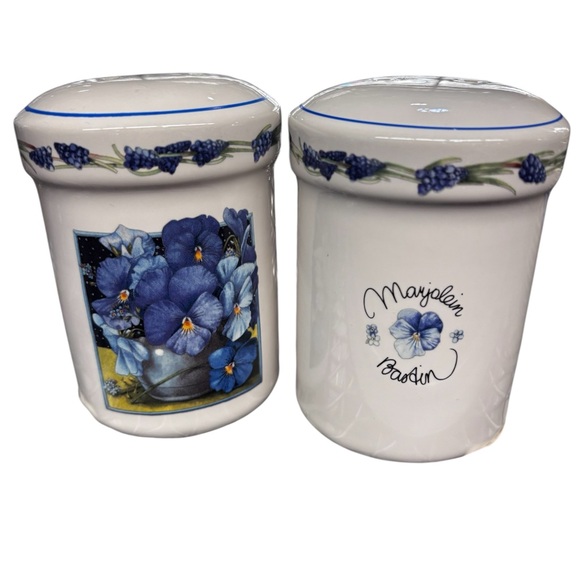 Mayjolein Bastin‎ Salt and Pepper Shakers Floral Ceramic Kitchen Decor - Picture 1 of 1